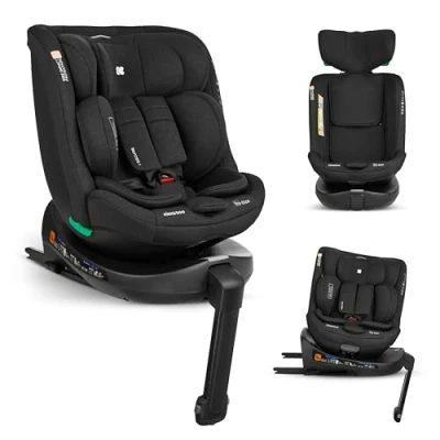 Abbildung von KikkaBoo i Size SECURE Kinderautositz, 40 150 cm, Baby Autositz Gruppe 0 1 2 3 ISOFIX, 12 Jahren, 36 kg, 360 Drehung, Position Kopfstütze, Schwarz