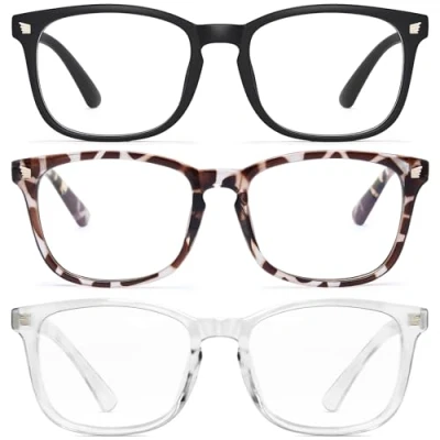 Abbildung von CCVOO 3 pack Lesebrillen Damen Herren mit blaulichtfilter Augenoptik Brille Lesehilfe für