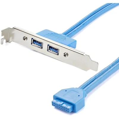 Abbildung von StarTech.com 2 Port USB 3.0 A Buchse Slotblech 3 Pin Header Konsole