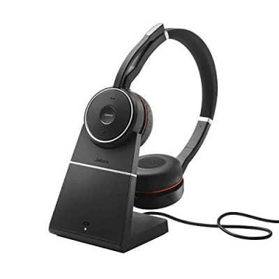Abbildung von Jabra Evolve 75 SE Headset, Stereo, Kabellos, Bluetooth, ANC, inkl. Link 370 und Ladestation, Optimiert für Skype for Business