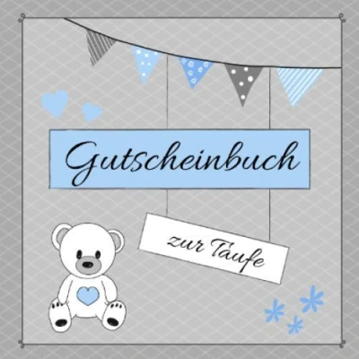 Abbildung von GUTSCHEINBUCH zur Taufe: farbiges Gutscheinheft zum selbst ausfüllen Geschenkidee Tauffeier Geschenkbuch für Jungen