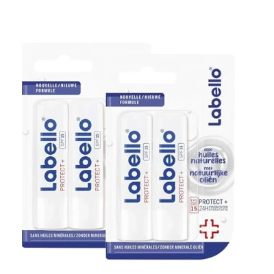 Abbildung von Labello Lippenstift Protect + Spf15, 2 x 4,8 g