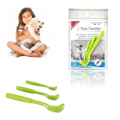 Abbildung von Tick Twister® Set mit 3 Zeckenhaken im Beutel Ermöglicht Zeckenentfernung bei Hunden, Katzen, Pferden und Männern Original Zeckenentferner (1)