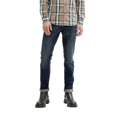 Abbildung von TOM TAILOR Herren 1044861 Troy Slim Fit Jeans mit Stretch, 10127 Tinted Blue Denim, 33 W/30 L