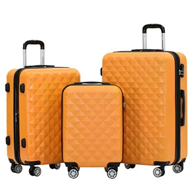 Abbildung von BEIBYE Zwillingsrollen 2066 Hartschale Trolley Koffer Reisekoffer Gepäck M L XL Set (Orangen, Set)