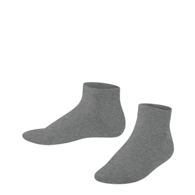 Abbildung von FALKE Unisex Kinder Sneakersocken Family K SN nachhaltige biologische Baumwolle kurz einfarbig 1 Paar, Grau (Light Grey Melange 3390) neu umweltfreundlich, 39 42