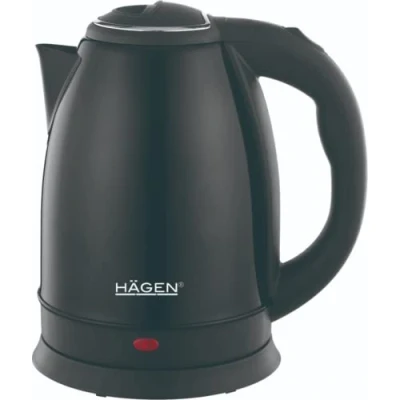 Abbildung von Hagen, Kompakter elektrischer Wasserkocher aus Edelstahl, Elegantes Design, 360 Basis, Kapazität 1,8L, Leistung 1500W, Herausnehmbarer und waschbarer Filter, HA5525 BLK Schwarz