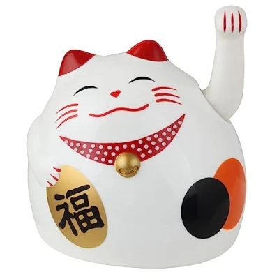 Abbildung von Superfreak Glückskatze Maneki neko rundliche Winkekatze 8 cm weiß