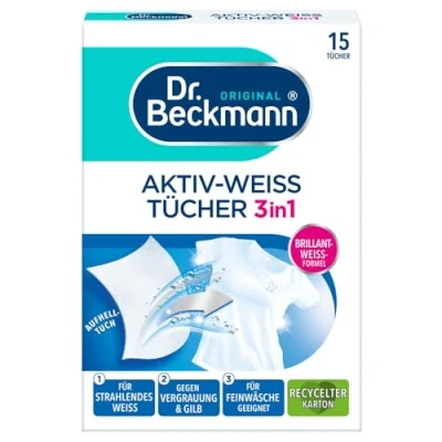 Abbildung von Dr. Beckmann Aktiv Weiß Tücher strahlendes bei jeder Wäsche gegen Vergrauungen 15