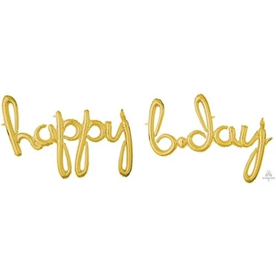 Abbildung von Happy B*Day Test Ballon Gold 290 cm