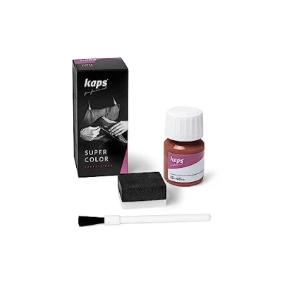 Abbildung von Kaps Super Color Lederfarbe für Naturleder, Synthetik und Textil, Lederfärber, 25 ml, 129 Light Brown