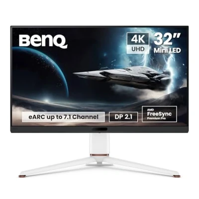Abbildung von BenQ MOBIUZ EX321UX 32 Gaming Monitor mit Mini LED 4K eARC 144Hz und 1ms DP2.1, USB C, HDMI 2.1, 99% P3 &amp; Adobe RGB, DisplayHDR 1000, Freesync Premium Pro, KVM, AI Pixsoul Engine, Fernbedienung