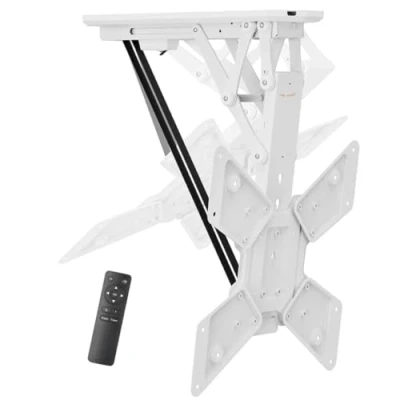 Abbildung von myWall my Wall HL40MWL klappbarer motorisierter Deckenhalter mit Fernbedienung für TV und Flachbildschirme 23 55 Zoll (58 cm 140 cm) VESA, weiß