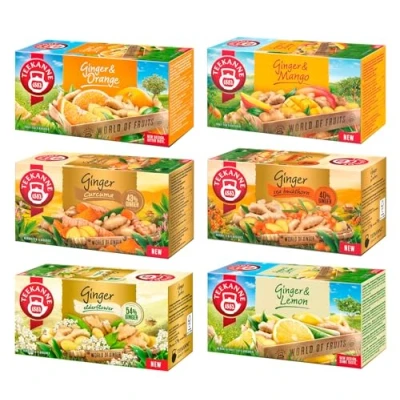 Abbildung von TEEKANNE Ginger Tea Collection XXL (6 x 20 Bags) Ingwer Tee Kollektion (Dekond gift) 220g
