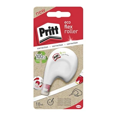 Abbildung von Pritt Korrekturroller ECO Flex Sideway, ergonomisches Design für seitliche Anwendung, Breite 4,2mm, Länge 10m, flexible Spitze, 9H PRKEB