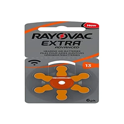 Abbildung von Rayovac Extra Advanced Zink Luft Hörgerätebatterie (in der Größe 13er Pack Frustfrei Pack, mit 60 Batterien, geeignet für Hörgeräte Hörhilfen Hörverstärker) orange