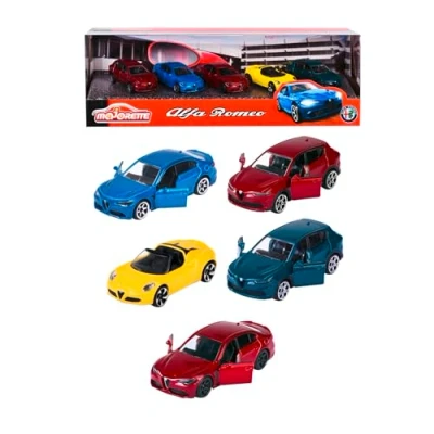 Abbildung von Majorette Dream Cars 5 Alfa Romeo Spielzeugautos als Geschenkset, Modellautos für Sammler oder Kinder ab 3 Jahren,