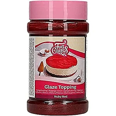 Abbildung von FunCakes Glaze Topping Rubinrot: Cake Topping, Kuchen Glasur Belag, Spiegelüberzug Perfekt zum Dekorieren von Kuchen, Dessert Topping. 375 g