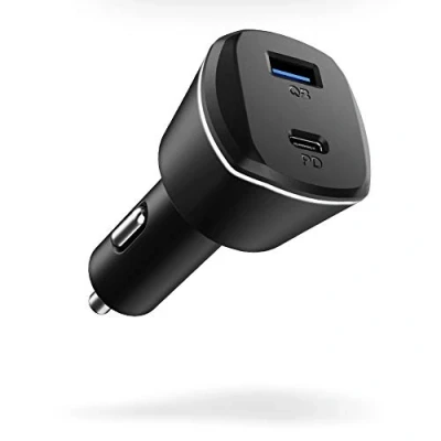 Abbildung von PowerArc ArcStation 30W PD 2 Port Kfz Auto Ladegerät USB C Power Delivery Zigarettenanzünder Kompatibel mit MacBook Air iPad Pro iPhone 15 14 13 12 Mini SE 11 Max Galaxy S24 S23 S22 Note 20 10