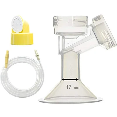 Abbildung von Maymom melkpompset Kompatibel mit Medela Swing Milchpumpe. Brusthaube , Ventilkopf, Ventilmembrane en Schlauch Pumpe (Brusthaube 17mm; Brustwarze Durchmesser 13 15mm).
