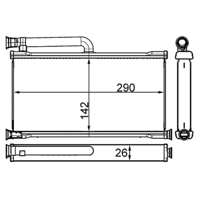 Abbildung von MAHLE ORIGINAL AH 261 000S Wärmetauscher AUDI: A6 C6 Avant, Limousine, Allroad