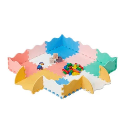 Abbildung von relaxdays Spielmatte Bunte Puzzlematte mit Rand