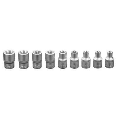 Abbildung von NEO TOOLS 08 649 Steckschlüsseleinsatz Set 9 Außen Torx Chrom Vanadium Stahl 1/2
