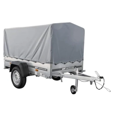 Abbildung von UNITRAILER PKW Anhänger Garden Trailer 200 Kipp, 200x106 cm, Auto mit kippbare Deichsel, Hochplane und Stützrad, Aufbau aus verzinktem Stahl 750 kg