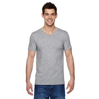 Abbildung von Fruit of the Loom Herren T Shirt Valueweight V Neck 61 066 0 Heather Grey S