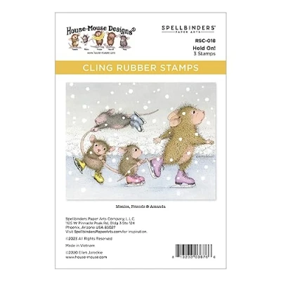 Abbildung von Spellbinders Hold On! Gummistempel Set aus der House Mouse Holiday Collection