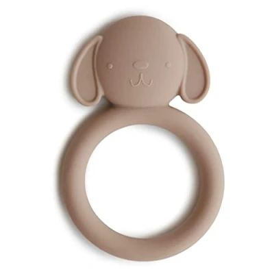 Abbildung von Mushie Beißring für Babys aus BPA frei Silikon Fördert Sehsinn &amp; Motorik Baby Zahnen Nursing Zubehör Sichere Hochwertige Kleinkinder Kinder Jungs Mädchen Hund Design