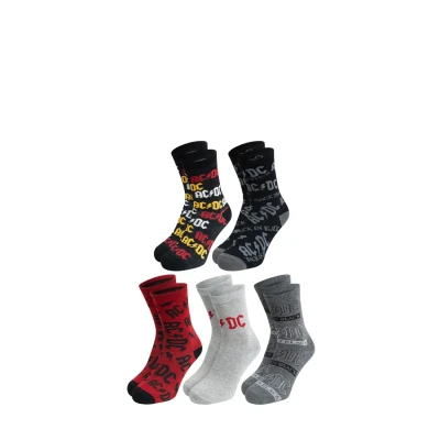 Abbildung von AC/DC 5ER PACK Rockband Socken, Herren, Größe: 41 46, Mehrfarbig