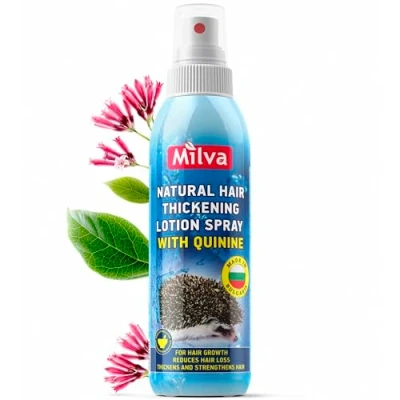 Abbildung von Milva Chininwasser Haarstimulans gegen Haarausfall mit Chinine für besseres Haarwachstum Männer und Frauen, Haarwuchsmittel ohne Ausspülen, Haarpflege mehr Haare auf dem Kopf 200 ml