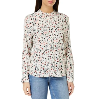 Abbildung von Tommy Hilfiger Small Ribbon Collarless Hemdbluse, Damen, Größe: 46, Ecru