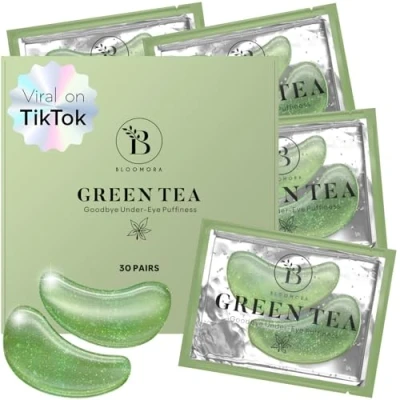 Abbildung von BLOOMORA Grüner Tee Augenpads (30 Paare) Eye Pads mit Niacinamid &amp; Hyaluron Gegen Augenringe Entfernen Patches