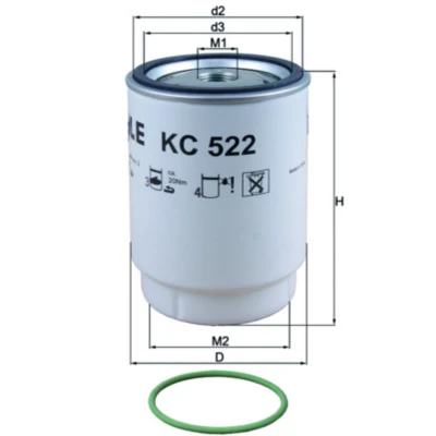 Abbildung von MAHLE ORIGINAL KC 522D Kraftstofffilter Anschraubfilter MAN: TGS, TGX, TGL