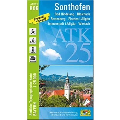 Abbildung von ATK25 R06 Sonthofen (Amtliche Topographische Karte 1:25000): Bad Hindelang, Blaichach, Rettenberg, Fischen i.Allgäu, Immenstadt Wertach (ATK25 Amtliche 1:25000 Bayern)