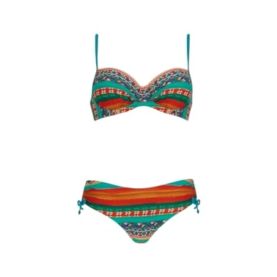 Abbildung von Sunmarin Bikini Multicolor Zweiteiler Set mit Streifen Bügel verstellbare Träger