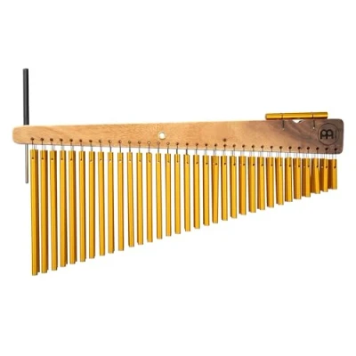 Abbildung von Meinl Percussion High Frequency Chime Musikinstrument mit 66 Klangstäben 1 reihig Inkl. Schlägel Holz und Aluminium, Natur Gold (CH66HF)