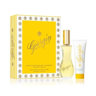 Abbildung von Giorgio Beverly Hills, Duo Parfüm Set, Eau de Toilette für Damen (90 ml) und Parfümierte Körperlotion (50 ml), blumiger Duft, pudrig intensiv, luxuriöser Duft