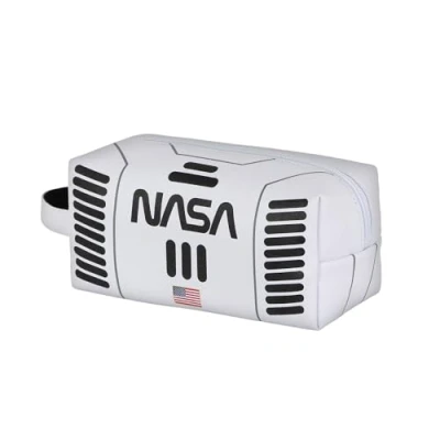 Abbildung von NASA Spaceship Brick Plus Reise Kosmetiktasche, Weiß, 25 x 12 cm