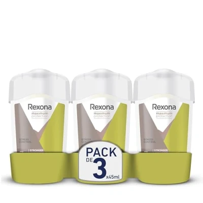 Abbildung von REXONA Deodorant für Damen, Stress Control Anti Transpirant Stick 3 x effektiver gegen Schweiß 96 Stunden Schutz (3 45 ml) (Verpackung kann variieren)
