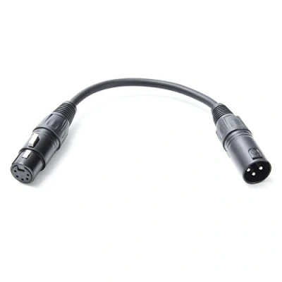 Abbildung von lightmaXX DMX Adapter Kabel, Professionell, XLR 5 Pol Female zu 3 Male, 10cm, Schwarz, Ideal für Veranstaltungstechniker, Datenübertragung ohne Verluste