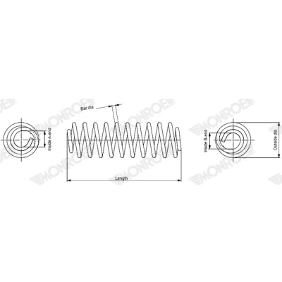Abbildung von MONROE SP4692 Fahrwerksfeder Schraubenfeder PEUGEOT: 308 I SW, 5008 I, Schrägheck, CITROËN: C4 II DS4 Schrägheck