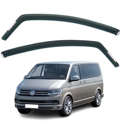 Abbildung von Set mit 2 Windabweisern, kompatibel VW Transporter T5 T6 T6.1 2004 2005 2006 2007 2008 2009 2010 2011 2012 2013 2014 2015 2016 17 20 Modelle 18, 2019, 2020, 2021, 2022, 2023, 2024