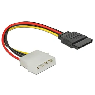Abbildung von Delock Stromkabel 60100 SATA HDD 15 Pin &gt; 4 Stecker gerade, Buchse Stecker, 0,12 m