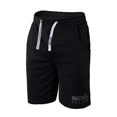Abbildung von Mount Swiss Shorts Herren Kurze Hose Sporthose Boxer aus 100% Baumwolle Übergröße, Farbe: schwarz, Gr. 8XL