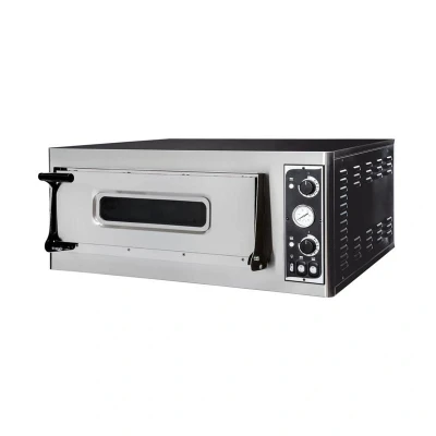 Abbildung von HENDI Pizzaofen mit Backkammer 66 x 14 cm 50 C bis 500 feuerfester Stein elektrisch, Gastro Edelstahlfront Pizza Ofen