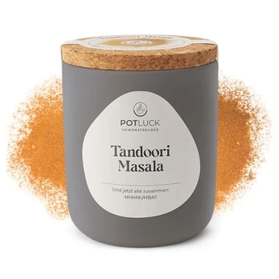 Abbildung von POTLUCK Tandoori Masala Gewürzmischung im Keramiktopf 60g Vegan, glutenfrei und mit natürlichen Inhaltsstoffen