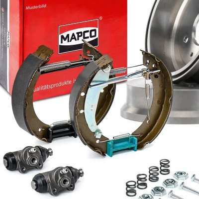 Abbildung von MAPCO 35707/3 Bremsensatz, Trommelbremse Hinterachse mit Zubehör SKODA: Roomster, Octavia 1 Combi, I Schrägheck